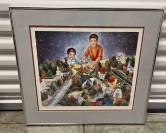 S/N Angela Trotta Thomas 'Trouble Ahead' Lionel Train Prints - 330/900