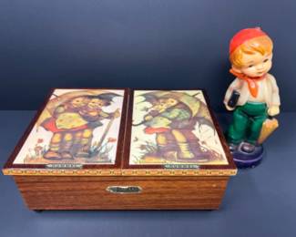 Vintage Hummel Inspired Princess Music Box & Candle