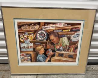 S/N Angela Trotta Thomas 'Can you fix it Mister?' Lionel Train Print 501/750