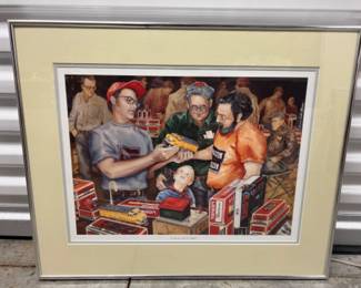 Angela Trotta Thomas 'Can we get it Dad?' Lionel Train Art Print