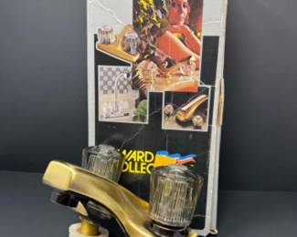 1970s Delta Bathroom Sink Faucet - Brushed Brass & Smoky Acrylic