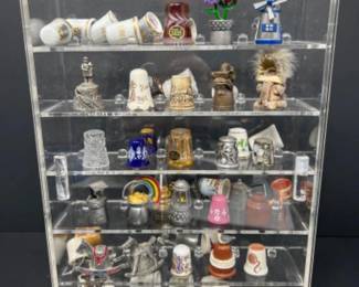 Unique, Cute & Quirky Thimble Collection in Lucite Case