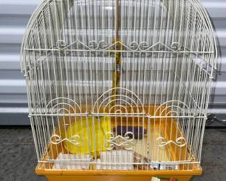 Vintage Parakeet Bird Cage w/Vintage Bird Toys