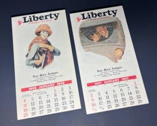 Vintage 1981 & 1983 Reproduction Liberty Calendars from 1925 & 1927