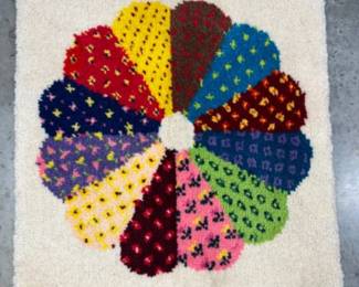 Retro Vintage Latch Hook Quilt Pattern Tapestry Rug