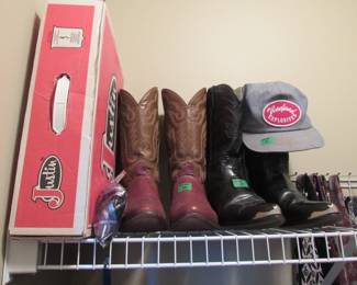 Justin boots, hat, ties