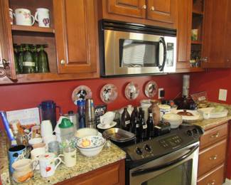 cups, glasses, 100 year commemorative Pepsi and football shaped bottles