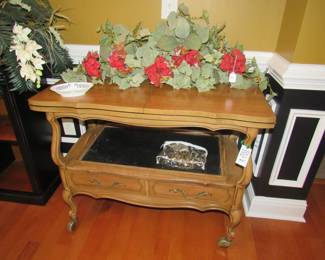 french provincial, flip top server on wheels, florals