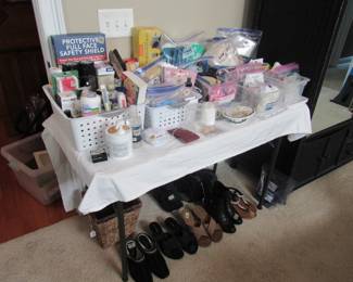 toiletries, shoes