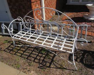 metal settee for the garden