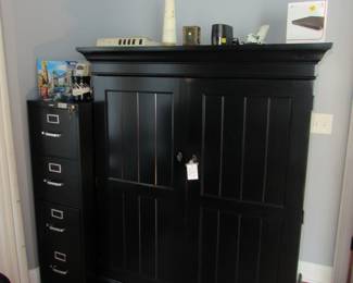 metal file cabinet, scentsy, computer office armoire