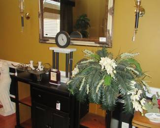 mirror, sconces, floral