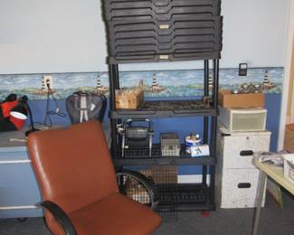 chair, shelf sets, bowling ball, shoes