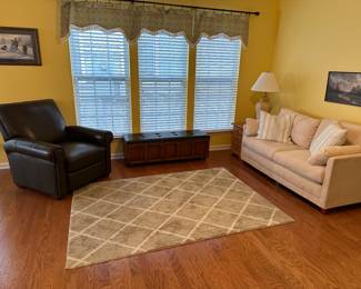 Recliner, area rug, lane cedar chest, pull out sofa