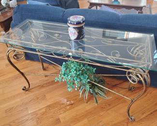 Glass top  sofa , foyer table 
