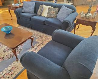 Living room furniture,  blue sofa set