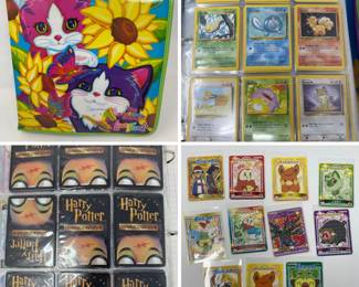 Lisa Frank Binder of First Gen Pokémon & Harry Potter Trading Cards