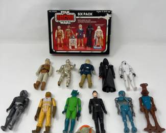 Vintage Kenner Star Wars Six Pack Action Figures + 6 More - Complete Yoda