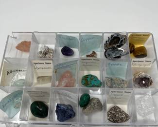 Assorted Crystal and Rock Collection - Fluorite, Rose Quartz, Gypsum +