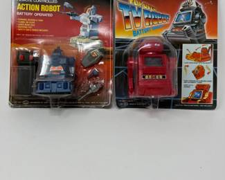 1980s SOMA Robots - Flip Over T.V. Robot & RC Robot - SEALED