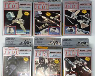 (6) NIB Vintage Star Wars MPC Mirr-A-Kits Models