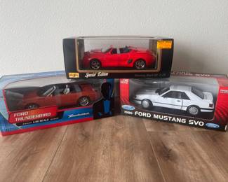(3) Vintage Diecast Ford Model Cars - 1986 Welly Mustang SVO