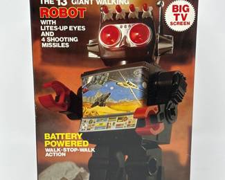 Vintage SATURN Robot 13" Battery Powered In Box By Kamco
