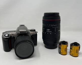 Nikon N65 SLR Camera Bundle w/ Camera Bag, Film, and 70-300mm Lens