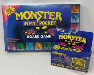 Vintage SEALED Monster In My Pocket Board Game + Open Secret 12 Pack