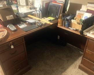 L-shape desk and credenza