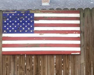 Wooden American flag