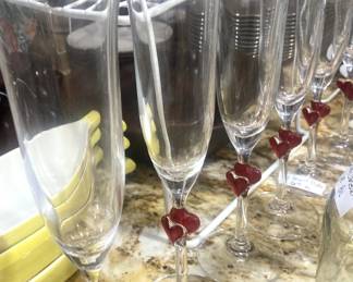 Flutes with red hearts