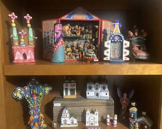 Mexican clay folk art figures