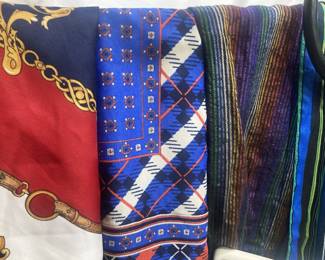 Some of the many scarves