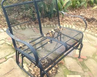Black patio glider