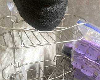Shower caddy; black visor