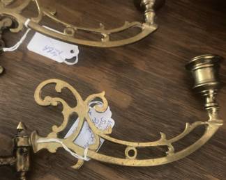 Pair of vintage brass swing sconces