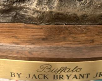 Bronze buffalo by Jack Bryant, Jr.