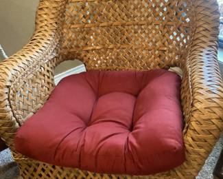 Wicker chair and cushion