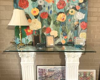 Columns/glass; art work