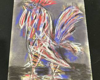 Bosco Rooster Signed Oil