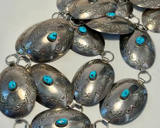 Sterling turquoise concho belt