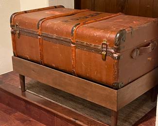 Antique Travel Trunk and stand- 150.
