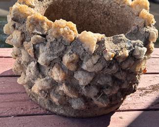 Crystal and concrete planter?