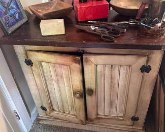 Vintage primitive dual sided cabinet