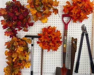 Yard tools and fall decor