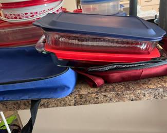 Pyrex containers with case and ice pack