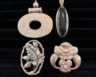 Sterling pins and Pendants