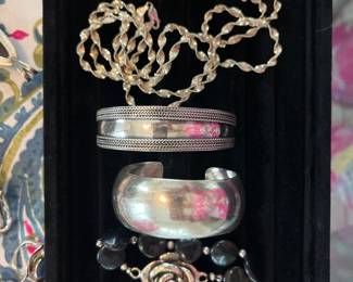 Sterling, bracelets, and necklaces