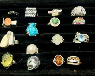 Sterling Rings, some with stones